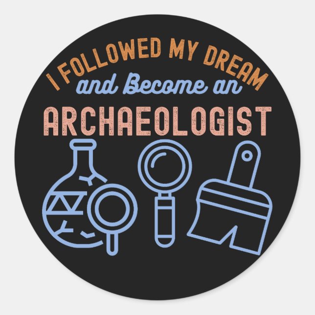 Sticker Rond Citation archéologique, Archéologie Major7 (Devant)