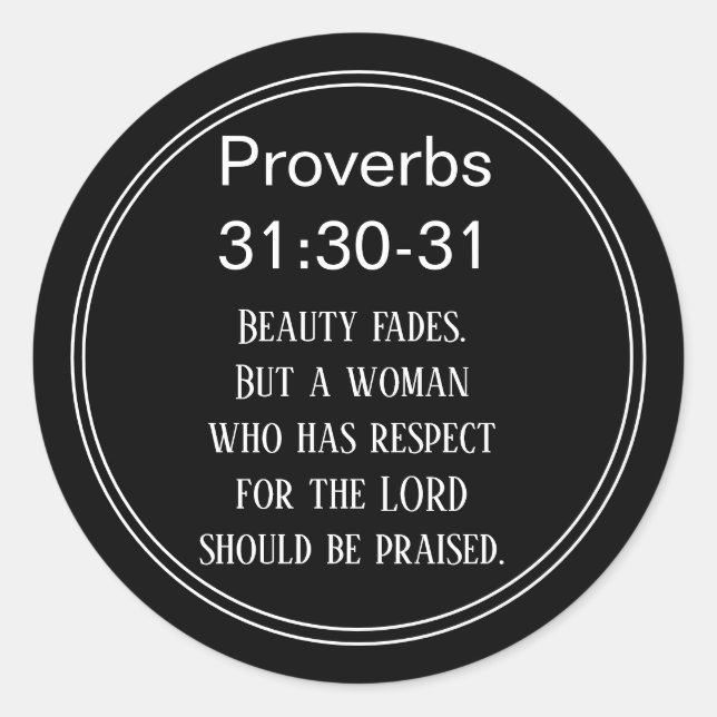Sticker Rond Citation biblique Écriture verse proverbes confére (Devant)