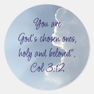 Sticker Rond Citation biblique inspirante de Colossiens 3:12