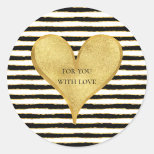 Sticker Rond Citation Coeur de Blancs Noir
