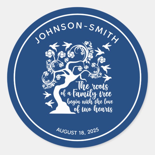 Sticker Rond Citation d'arbre de réunion de famille Inspiration (Devant)