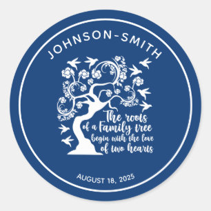 Sticker Rond Citation d'arbre de réunion de famille Inspiration