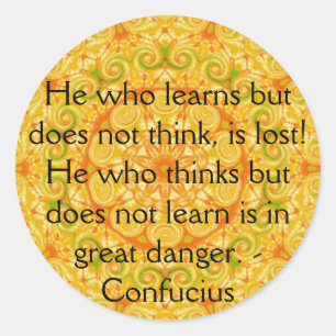 Sticker Rond Citation de Confucius - sagesse portable