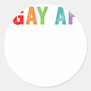 Sticker Rond Citation de Gay pride gay AF Rainbow Queer disant 