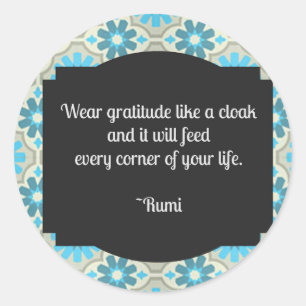 Sticker Rond Citation de Gratitude Rumi