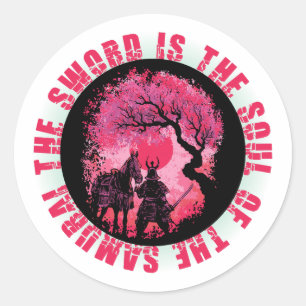 Sticker Rond Citation de guerriers Samouraï