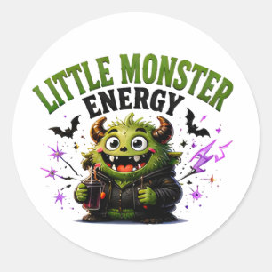 Sticker Rond 🎃 Citation de Halloween de monstre mignon 👹