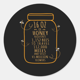 Sticker Rond Citation de l'apiculteur miel Abeille mignonne