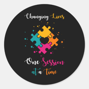 Sticker Rond Citation De L'Autisme Changer La Vie En Session