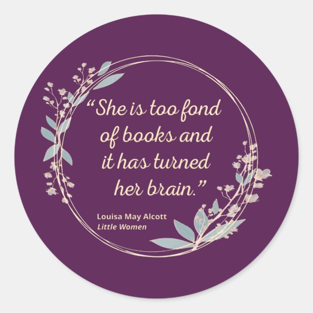 Sticker Rond Citation de Little Women II - Style mignon (Devant)
