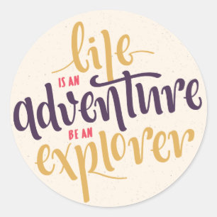 Sticker Rond Citation de motivation pour une vie courageuse et 