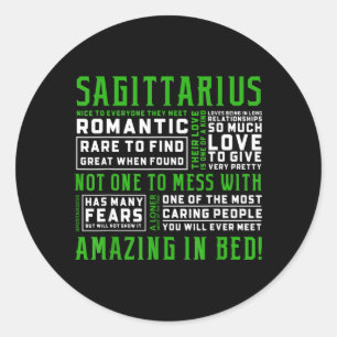 Sticker Rond Citation de personnalité du Sagittaire Astrologie 