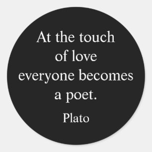 Sticker Rond Citation de Platon ; Le Toucher de l'Amour