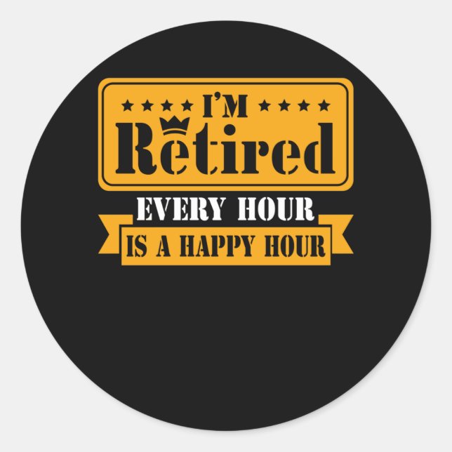 Sticker Rond Citation de retraite amusante 2021 Hommes Femmes R (Devant)