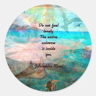 Sticker Rond Citation De Rumi Inspiration Sur L'Univers