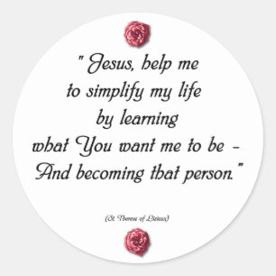 Sticker Rond Citation de Saint Therese
