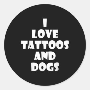 Sticker Rond Citation de tatouage de chien chiot drôle Annivers