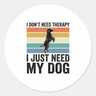 Sticker Rond Citation de thérapie pour amateur de chiens Design