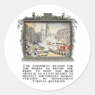 Sticker Rond Citation de Thomas Jefferson : Tyrannie dans le
