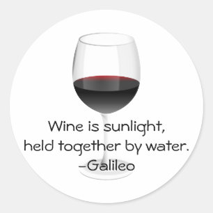 Sticker Rond Citation de vin Galileo