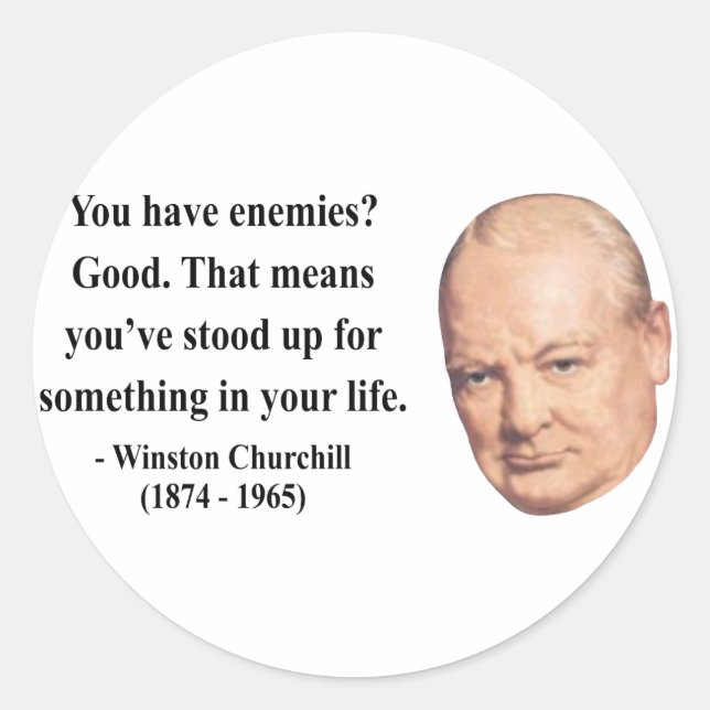 Sticker Rond Citation de Winston Churchill 3b (Devant)