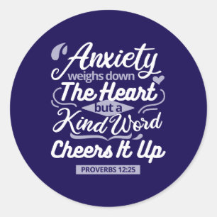 Sticker Rond Citation d'encouragement chrétien – Anxiété et gen