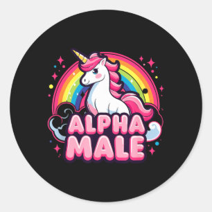 Sticker Rond Citation drôle alpha masculin ironique sarcastique