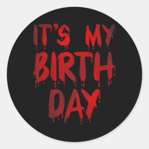 Sticker Rond Citation drôle d'anniversaire d'horreur de décembr