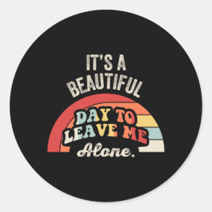 Sticker Rond Citation drôle et sarcastique d'introverti rétro v
