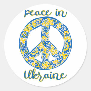 Sticker Rond Citation du signe de la paix du Pacifique aux coul