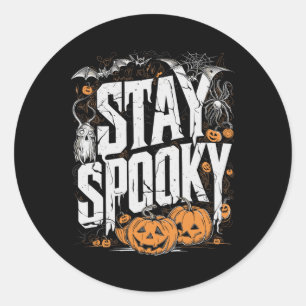 Sticker Rond Citation éffrayante Halloween Boire Café Drôle Vêt