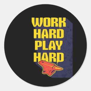 Sticker Rond Citation inoubliable dur travail est de payer off