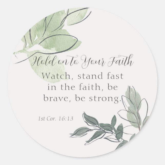 Sticker Rond Citation inspirante et couplet biblique (Devant)