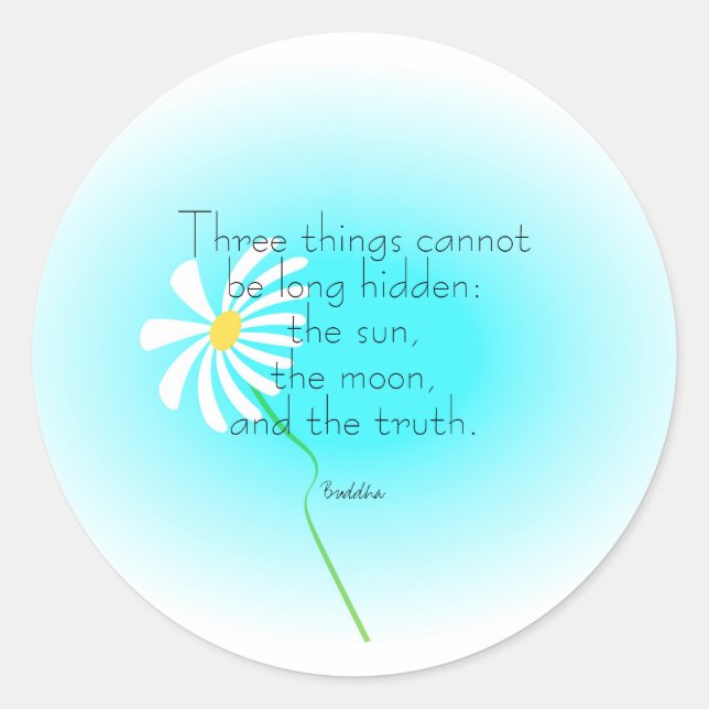 Sticker Rond citation inspirante poster Bouddha sur le texte de (Devant)