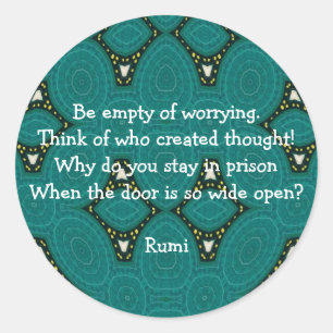 Sticker Rond Citation Inspirante Rumi Avec Design Tribal