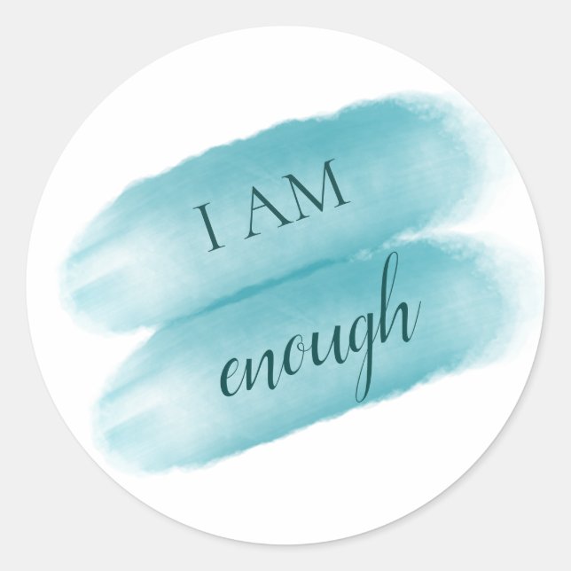 Sticker Rond Citation Inspirante Simple Je Suis Assez Affirmati (Devant)