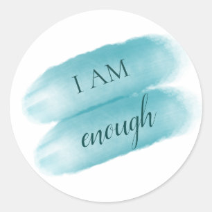 Sticker Rond Citation Inspirante Simple Je Suis Assez Affirmati
