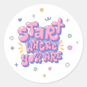 Sticker Rond Citation Lettre Bulle Colorée