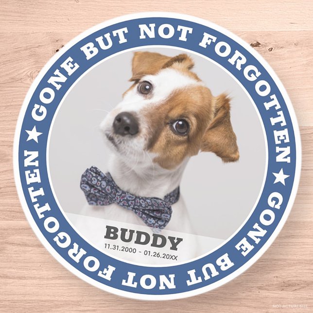 Sticker Rond Citation Memorial Modern Pet Photo Sympathie (Créateur téléchargé)