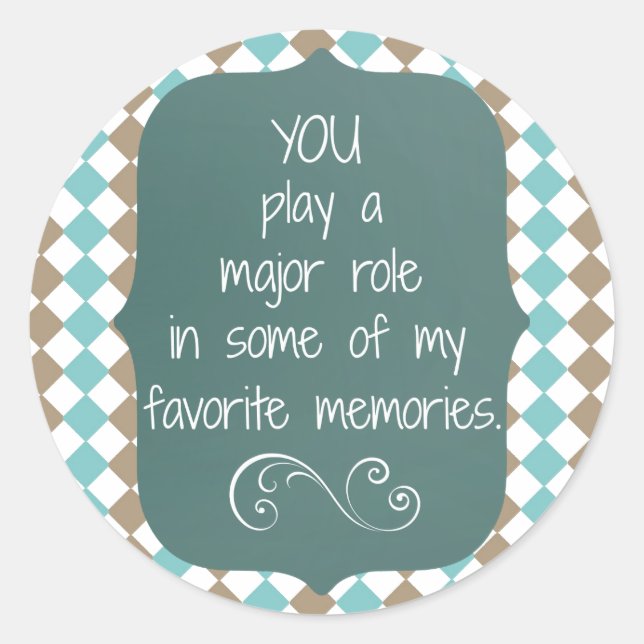 Sticker Rond Citation Merci Memories (Devant)