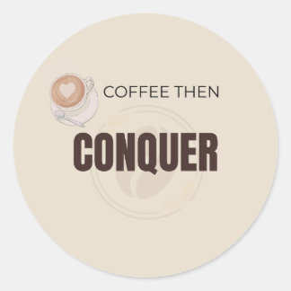 Sticker Rond Citation Motivante pour Amoureux de Café : Café pu