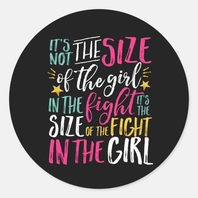 Sticker Rond Citation Motivation Inspirationnelle Femme forte (Devant)