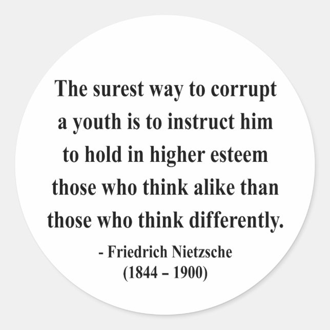 Sticker Rond Citation Nietzsche 2a (Devant)