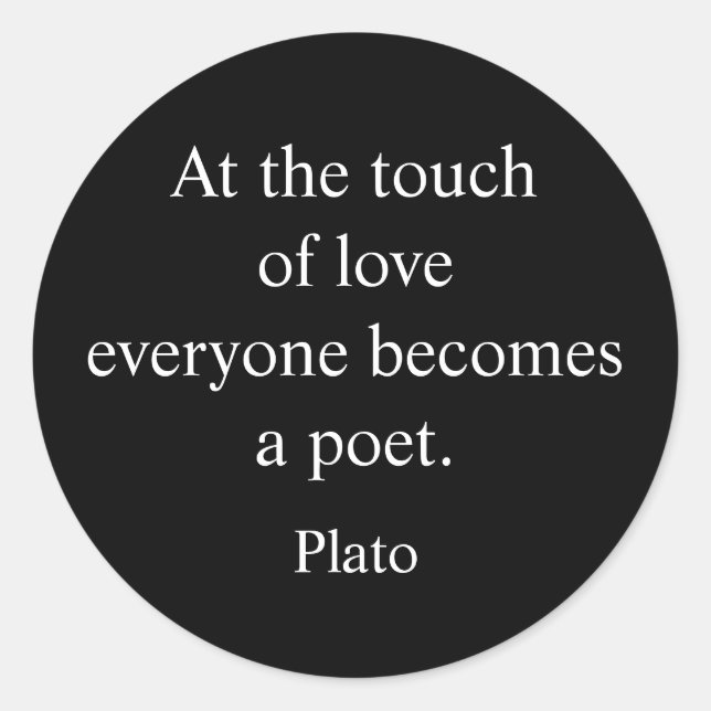 Sticker Rond Citation Platon ; La Touche D'Amour (Devant)