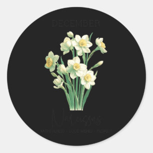 Sticker Rond Citation positive pour femmes Fleur Anniversaire