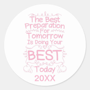 Sticker Rond Citation Pour Filles Motivationnelles - Faites Vot