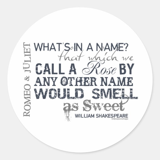 Sticker Rond Citation Romeo & Juliet Name (Devant)