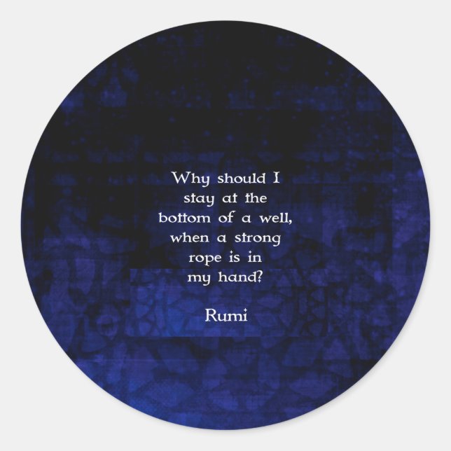Sticker Rond Citation Rumi Inspiration Take Action (Devant)