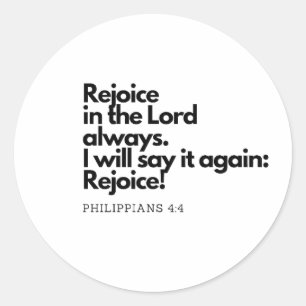 Sticker Rond Citations bibliques : Réjouissez-vous dans le Seig