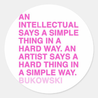 Sticker Rond Citations de Charles Bukowski